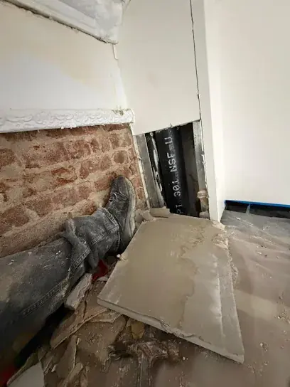 Foundation wall dried after a basement flood